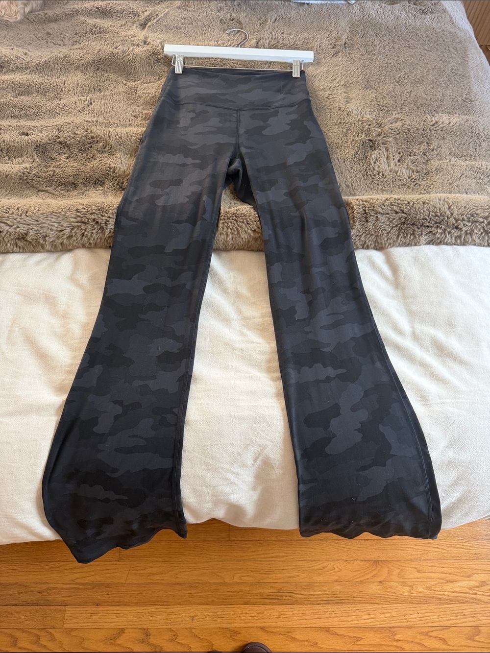 lululemon athletica Black Camo Flare Leggings